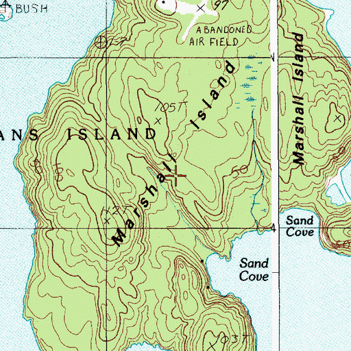 Topographic Map of Marshall Island, ME