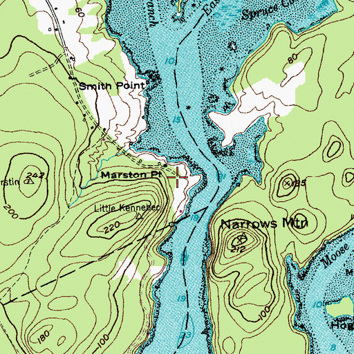 Topographic Map of Marston Point, ME