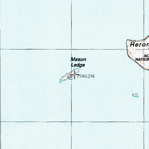 Topographic Map of Mason Ledge, ME
