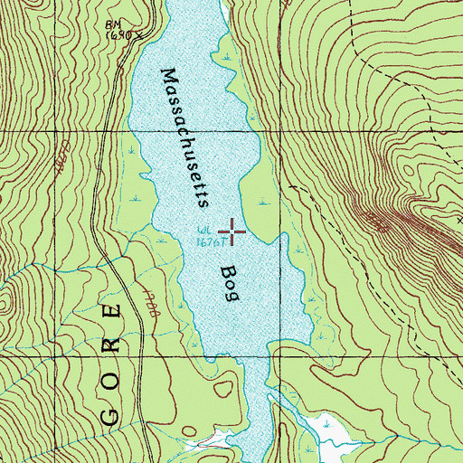 Topographic Map of Massachusetts Bog, ME