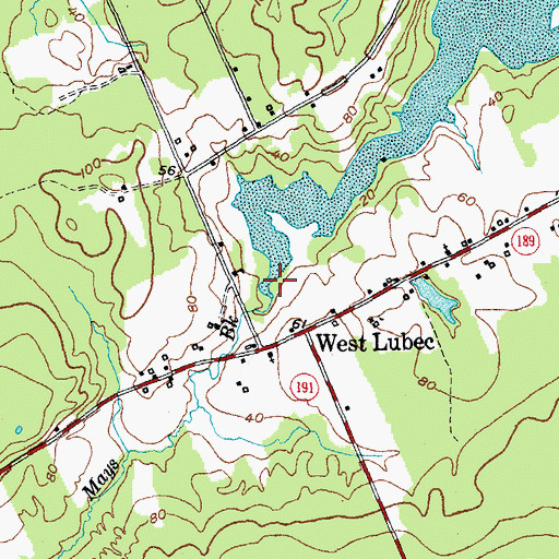 Topographic Map of Mays Brook, ME