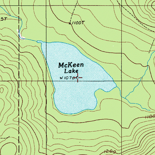 Topographic Map of McKeen Lake, ME