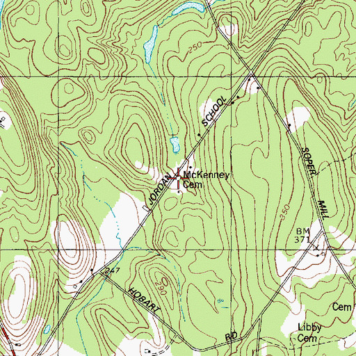 Topographic Map of McKenney Cemetery, ME