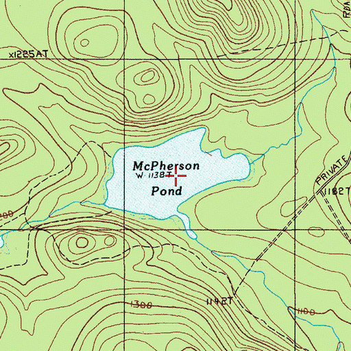 Topographic Map of McPherson Pond, ME