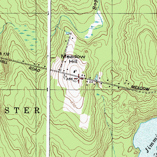 Topographic Map of Meadow Hill, ME