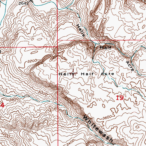 Topographic Map of Hells Half Acre, AZ