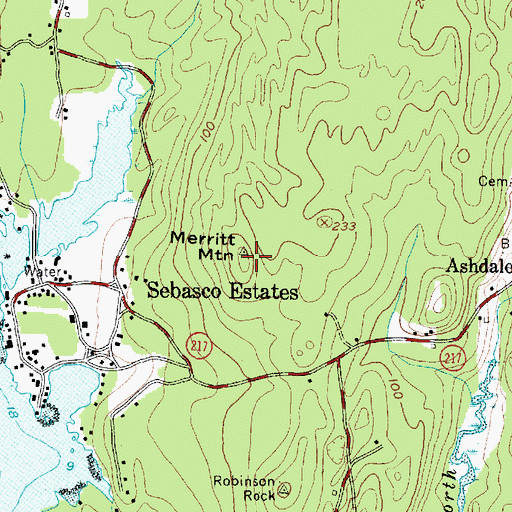 Topographic Map of Merritt Mountain, ME