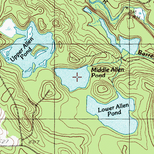 Topographic Map of Middle Allen Pond, ME