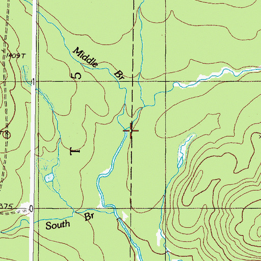 Topographic Map of Middle Branch Norris Brook, ME
