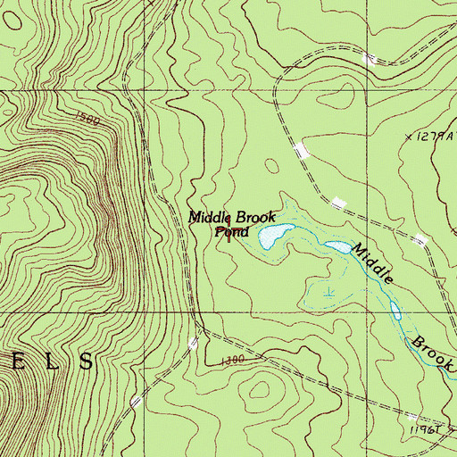Topographic Map of Middle Brook Pond, ME