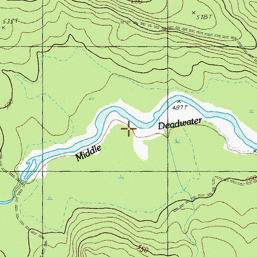 Topographic Map of Middle Deadwater, ME
