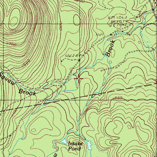 Topographic Map of Middle Moose Brook, ME