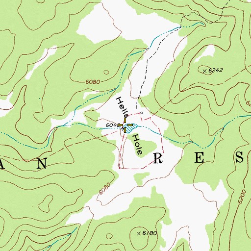 Topographic Map of Hells Hole, AZ