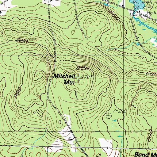 Topographic Map of Mitchell Mountain, ME