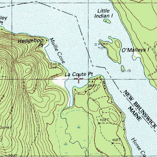 Topographic Map of Mollie Cove, ME