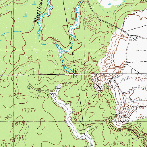 Topographic Map of Montegail Stream, ME
