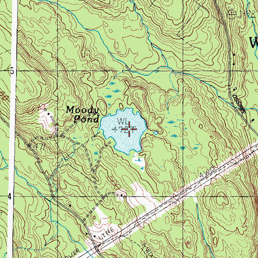 Topographic Map of Moody Pond, ME