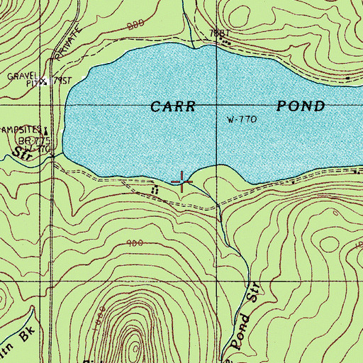Topographic Map of Moose Pond Stream, ME