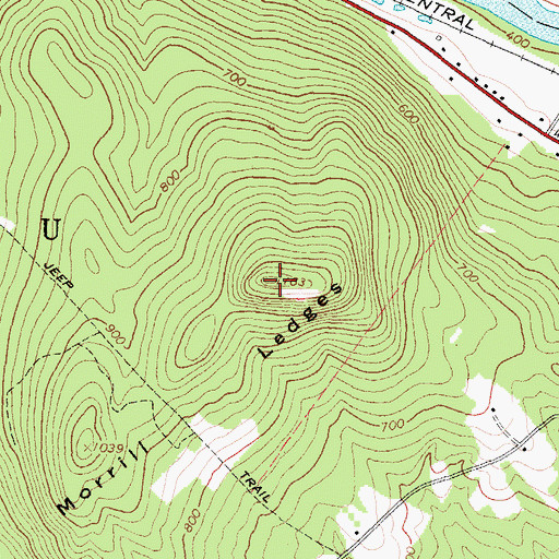 Topographic Map of Morrill Ledges, ME