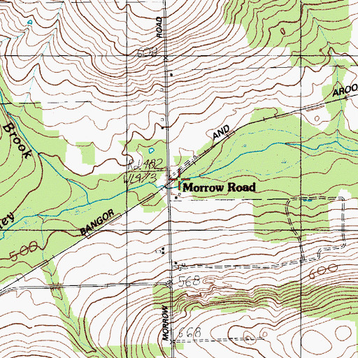 Topographic Map of Morrow Road, ME