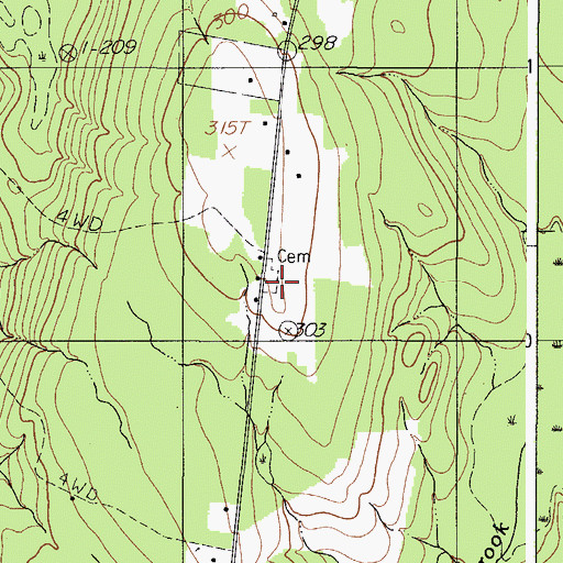 Topographic Map of Mount Cemetery, ME