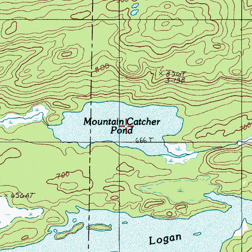 Topographic Map of Mountain Catcher Pond, ME