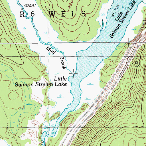 Topographic Map of Mud Brook, ME