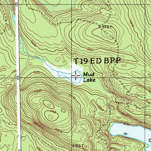 Topographic Map of Mud Lake, ME