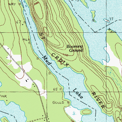 Topographic Map of Mud Lake, ME