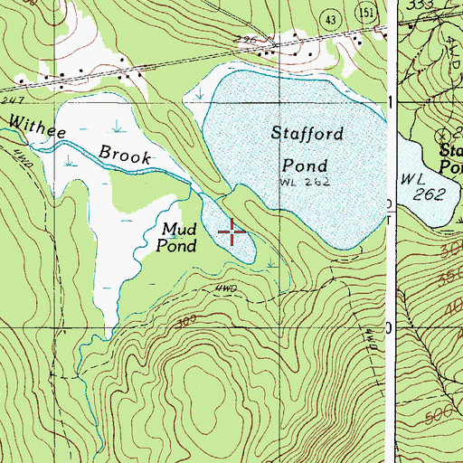 Topographic Map of Mud Pond, ME