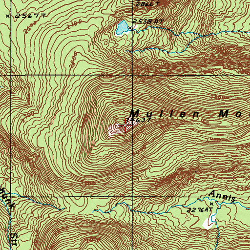 Topographic Map of Mullen Mountain, ME