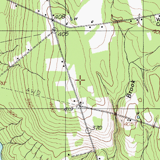 Topographic Map of Negro Hill, ME