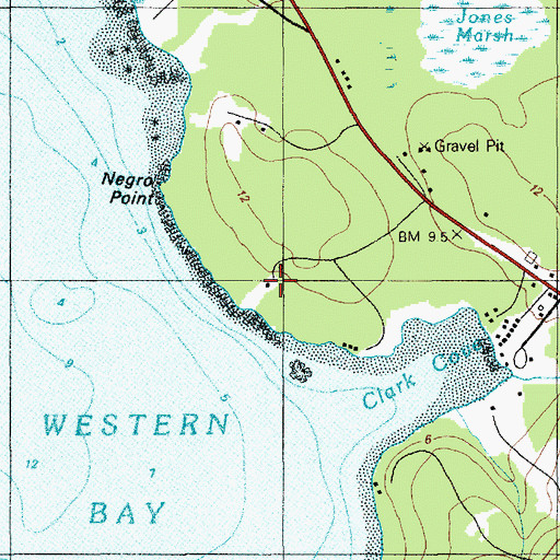 Topographic Map of Negro Point, ME