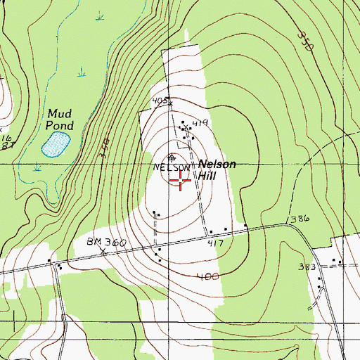 Topographic Map of Nelson Hill, ME