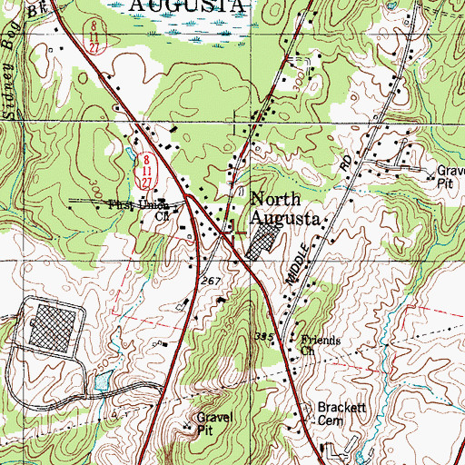 Topographic Map of North Augusta, ME