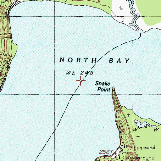 Topographic Map of North Bay, ME