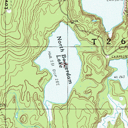Topographic Map of North Beaverdam Lake, ME