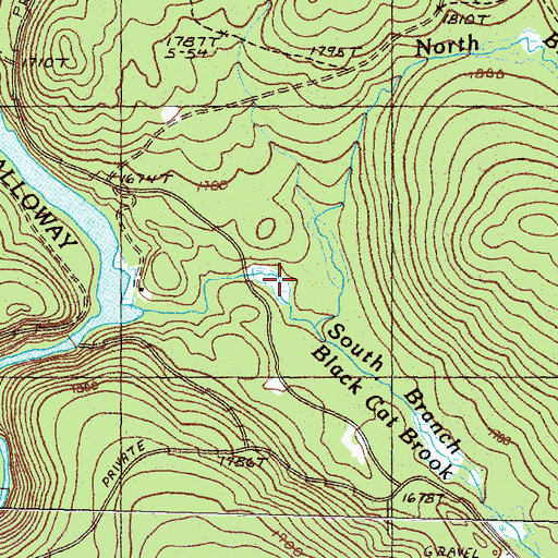 Topographic Map of North Branch Black Cat Brook, ME