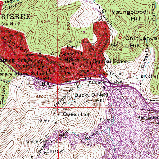 Topographic Map of Hendricks Gulch, AZ