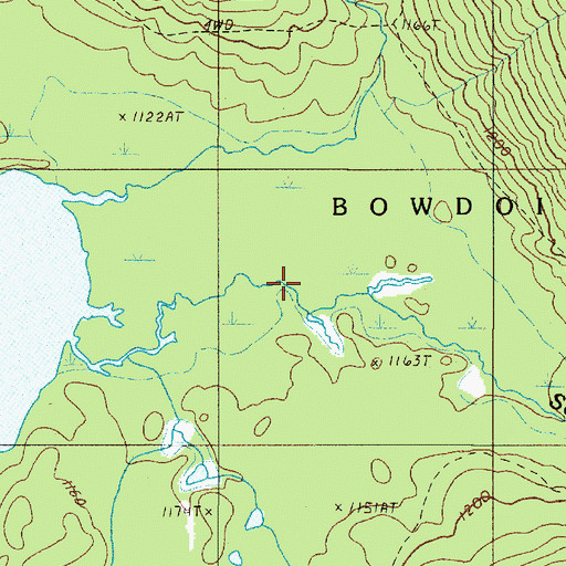 Topographic Map of North Brook, ME