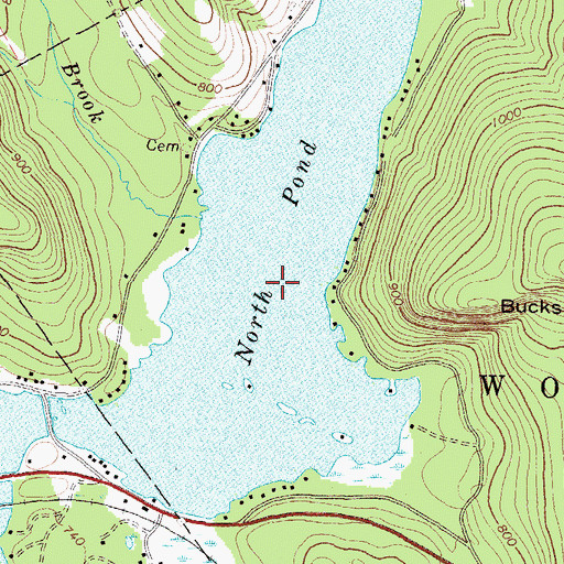 Topographic Map of North Pond, ME