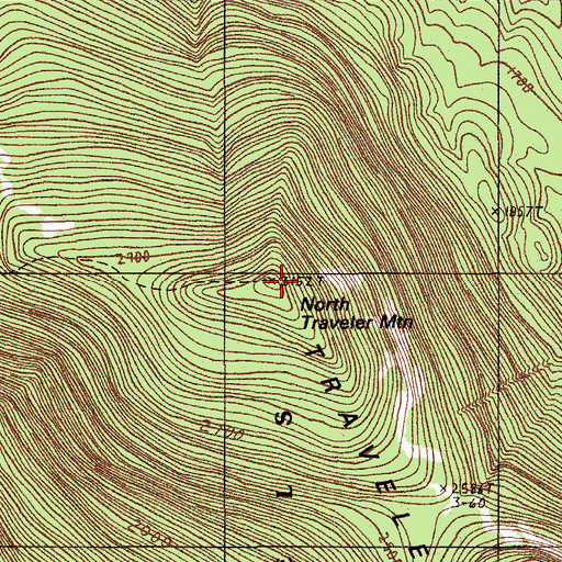 Topographic Map of North Traveler Mountain, ME