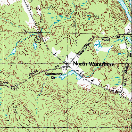 Topographic Map of North Waterboro, ME