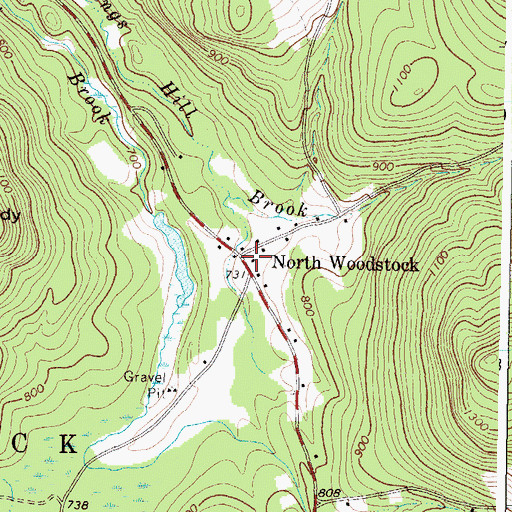 Topographic Map of North Woodstock, ME