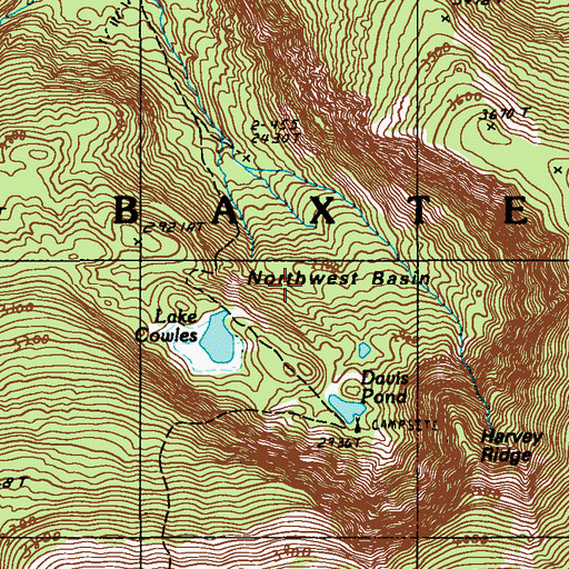 Topographic Map of Northwest Basin, ME