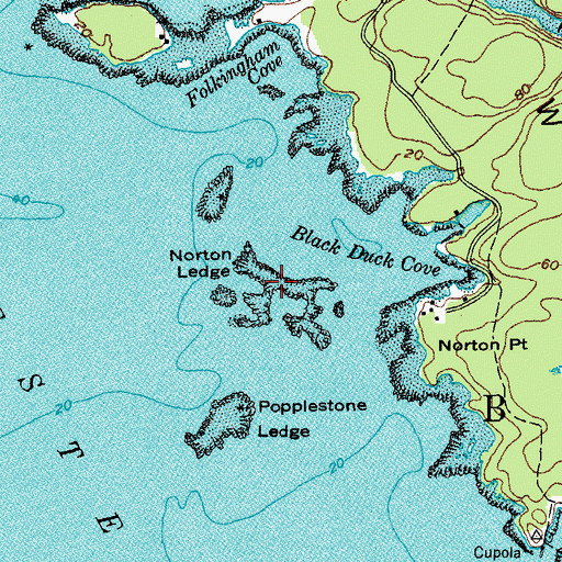 Topographic Map of Norton Ledge, ME