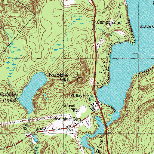 Topographic Map of Nubble Hill, ME