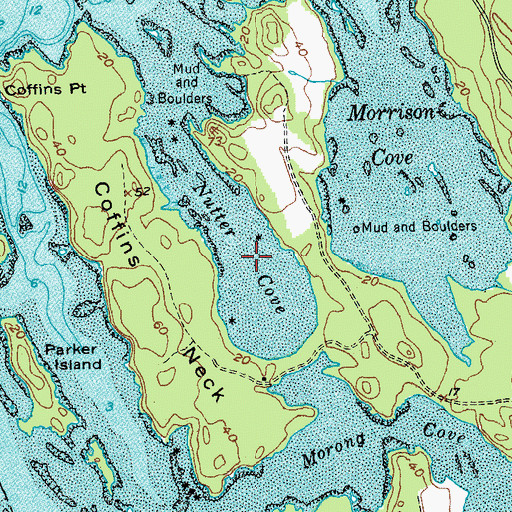 Topographic Map of Nutter Cove, ME