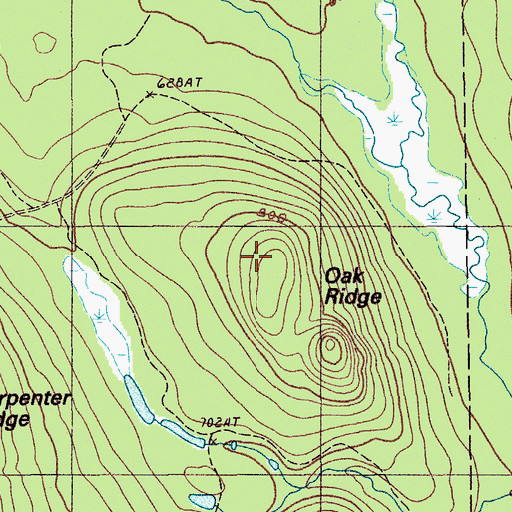 Topographic Map of Oak Ridge, ME