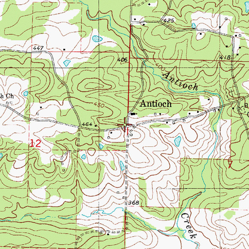 Topographic Map of Antioch, AR